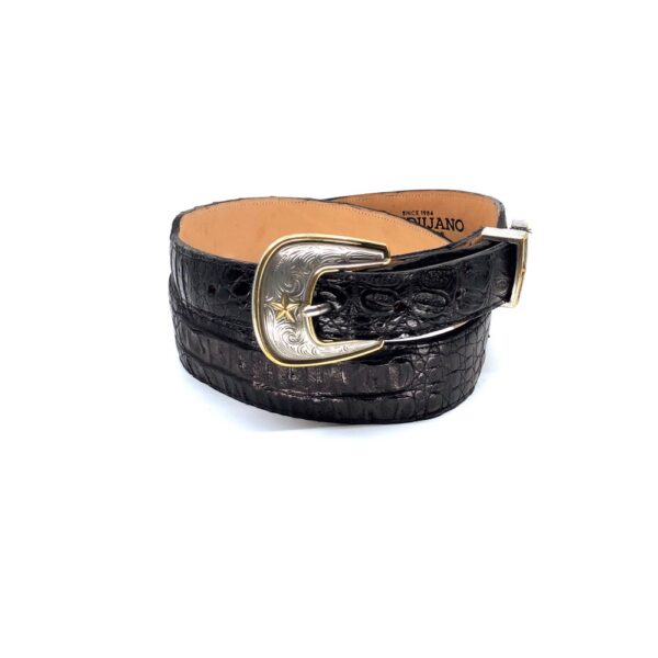 Men's Black Caiman Tapered Western Belt