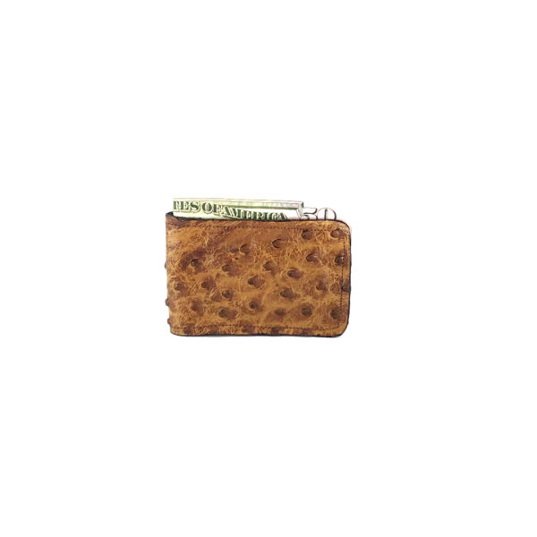 Magnet Money Clip- Antique Saddle Ostrich