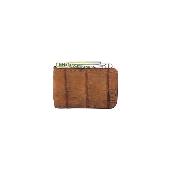 Magnet Money Clip- Brown Rough Out Alligator