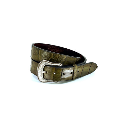 Men's Olive Green American Alligator Western Belt