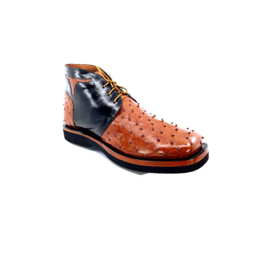 Men's Cognac Full Quill Ostrich Chukka