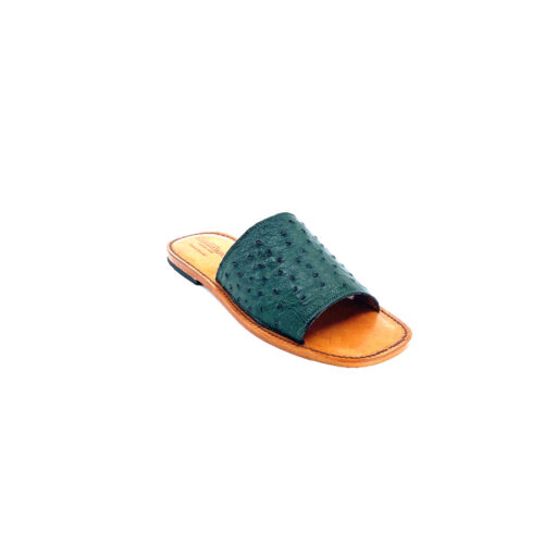 Unisex Kelly Green Ostrich Slide Sandal