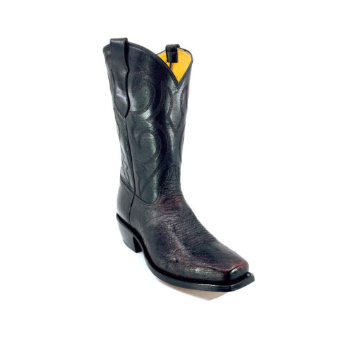 Men's Black-Cherry Smooth Ostrich