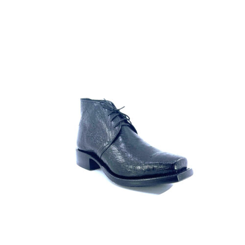 Men's Black Smooth Ostrich Chukka