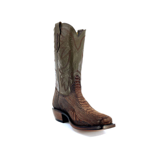Men's Chocolate Buff Ostrich Leg