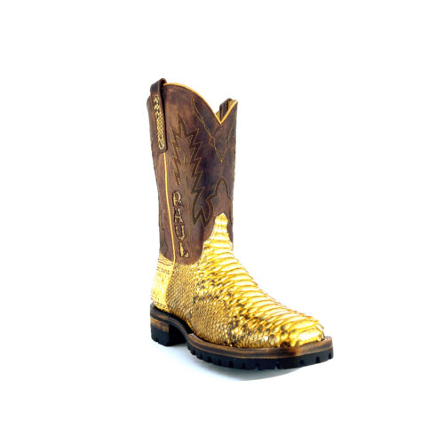 Men's Yellow-Black Glazed Python