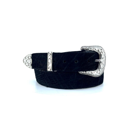 Men's Black Safari Elephant Western Belt