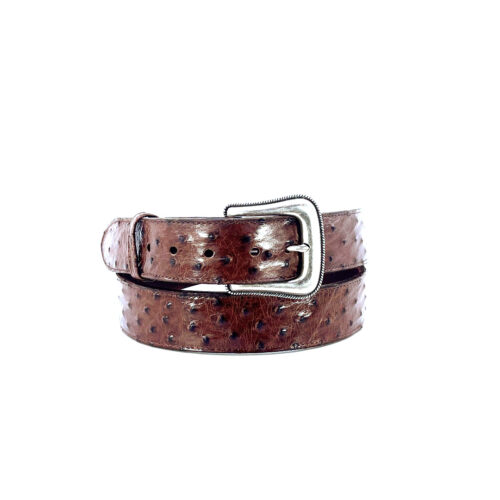 Men's Nicotine Full Quill Ostrich Western Belt