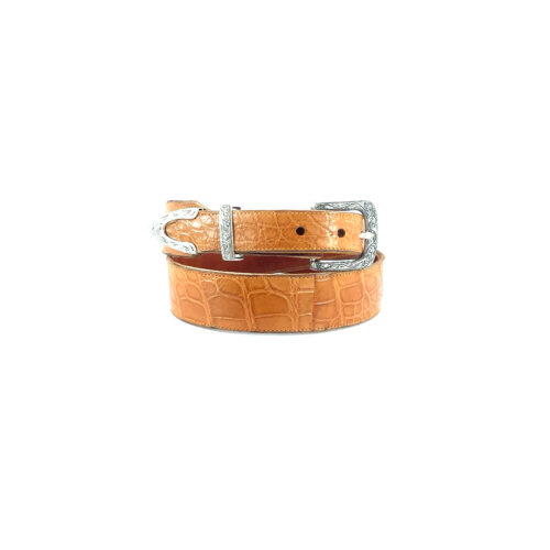 Men's Buttercup Matte Giant Gator Western Belt