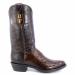 Side view of custom brown American alligator Western boots handcrafted in Texas