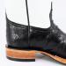 Heel view of Custom Black Full Quill Ostrich Wide Square Toe Boots