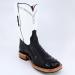 Custom Black Full Quill Ostrich Wide Square Toe Boots