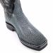 Close-up of genuine Black Sanded Stingray leather on Black Stingray Square Toe Boots