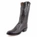 Right side view of women's chocolate American alligator cowgirl toe boots handcrafted by Mandujano Bootmakers