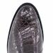 Close-up of women's chocolate American alligator cowgirl toe boots showcasing genuine American alligator leather