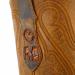 Personalized initials on men's custom cognac caiman square toe boots handcrafted by Mandujano Bootmakers