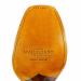 Leather sole of men's custom cognac caiman square toe boots handcrafted by Mandujano Bootmakers